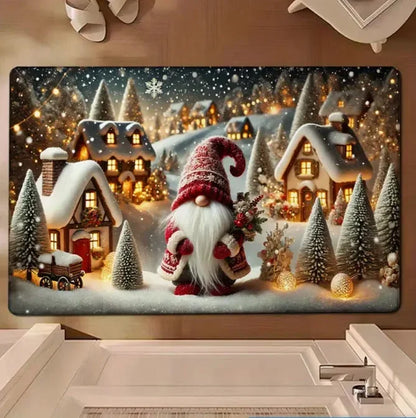 Christmas Candy House Snowflake Doormat