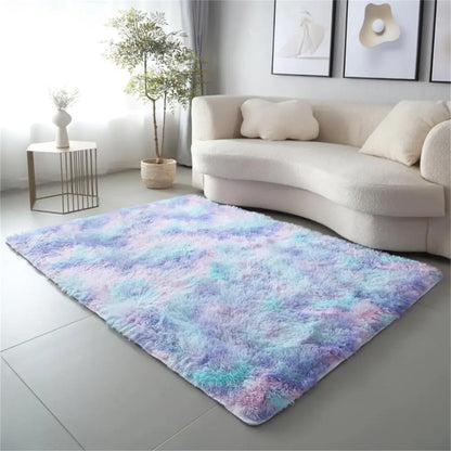 VIKAMA Plush Velvet Rug Soft Fluffy Non-Slip Bedroom Living Room Kids Mat Home Decor