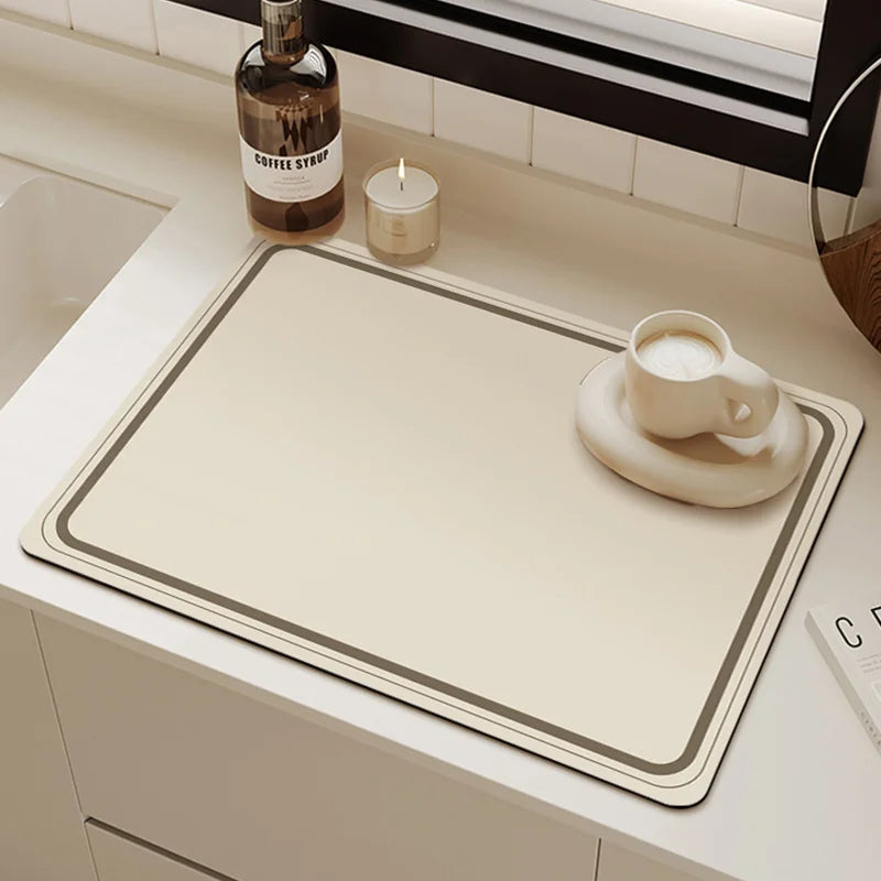 Absorbent anti-slip kitchen countertop pad