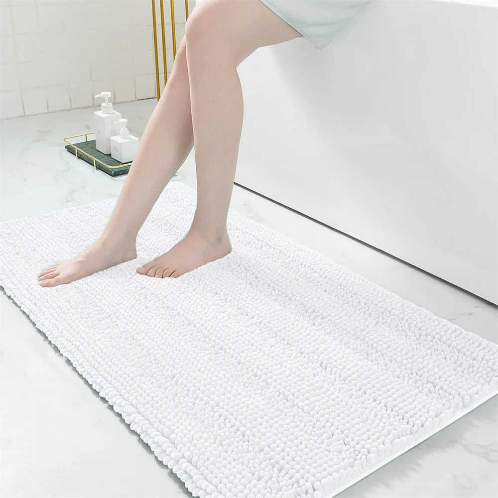 Olanly Luxury Chenille Non-Slip Bath Rug