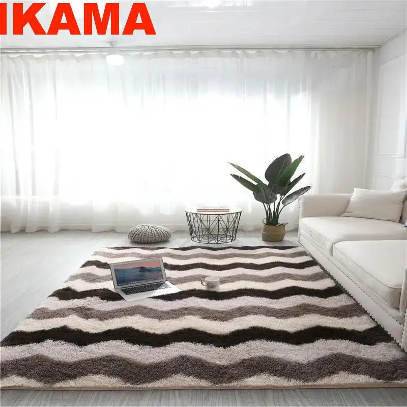 VIKAMA Geometric Plush Carpet Large Area Living Room Decoration Coffee Table Bed Mat Ultra Soft Carpet For Children's Bedroom