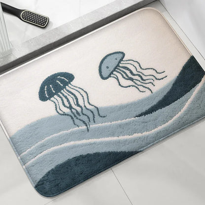 Underwater World Bathroom Mat Absorbent Non-Slip Toilet Rug Soft Comfortable Door Floor Carpet Home Decor