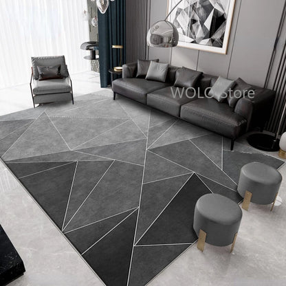 Nordic Marble Geometry Carpets for Living Room Light luxury Large area Home Decor rugs Bedroom Non-slip soft Floor Mats Washable