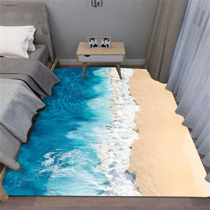 Summer Beach Shell Wave Area Rug