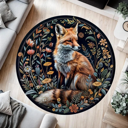 Boho Cockatoo Floral Round Rug