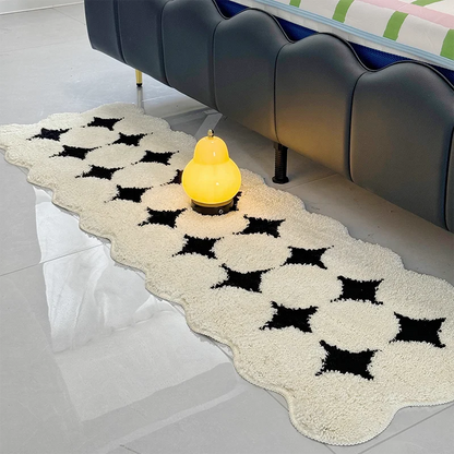 VIKAMA Cream Bedroom Long Runner Floor Mat