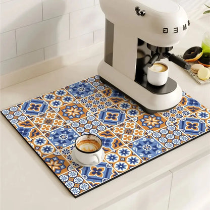 VIKAMA Vintage Bohemian Absorbent Dish Drying Mat