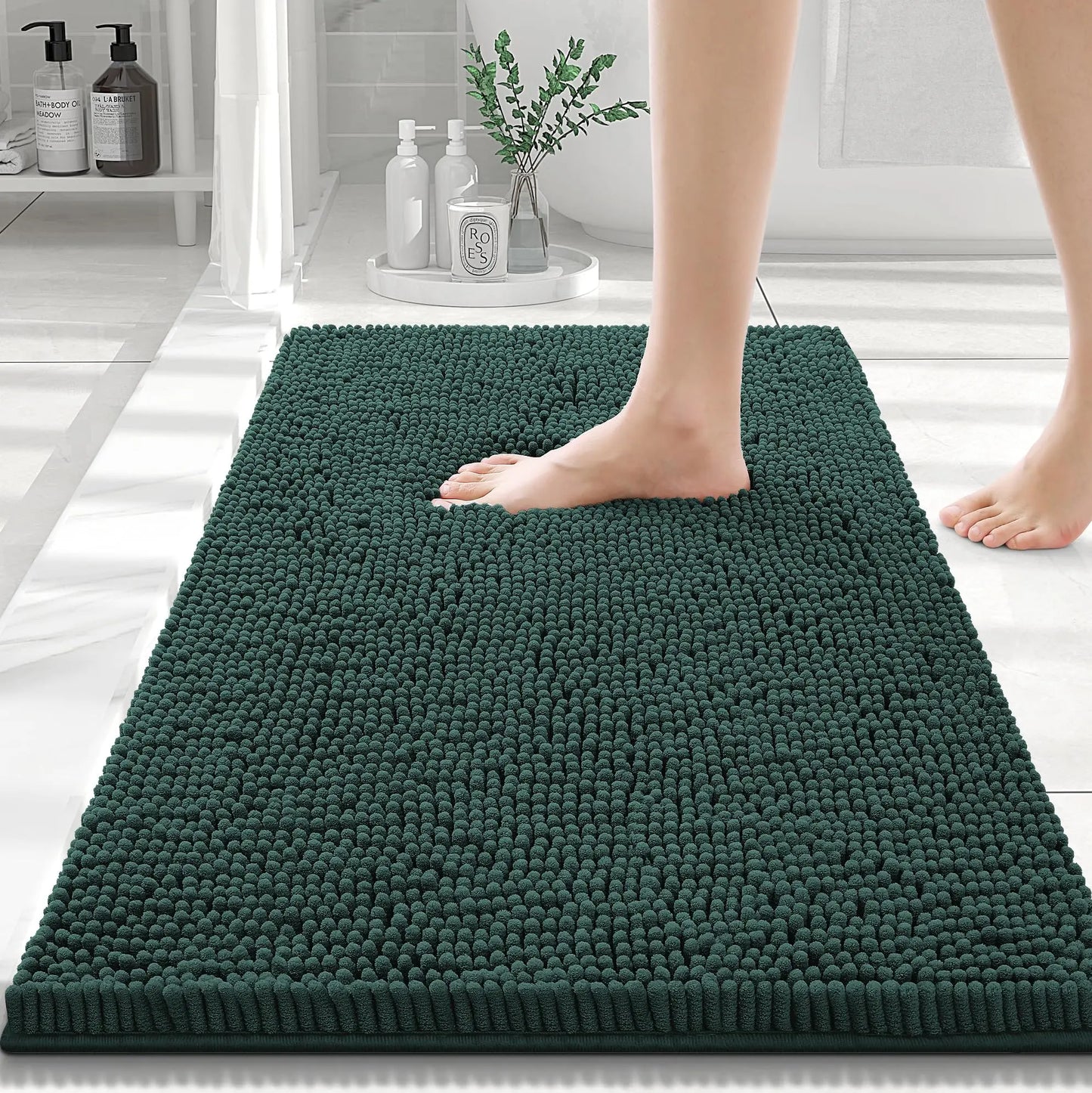 Olanly Chenille Soft Non-Slip Bath Mat