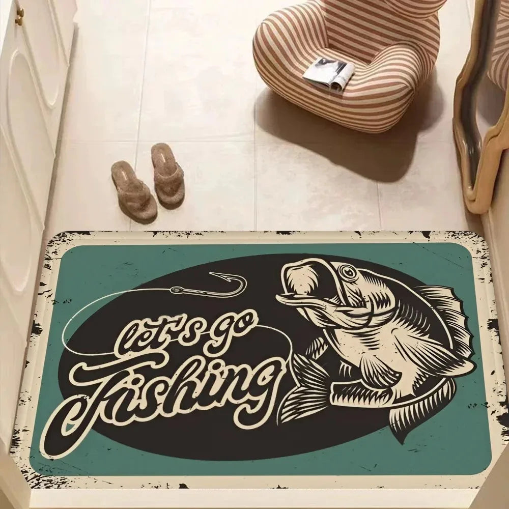 Fishing Logo Anti-Slip Floor Mat