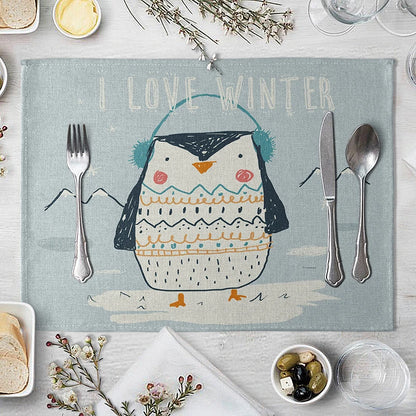 Cute Animal Cotton Linen Kids Placemat Set