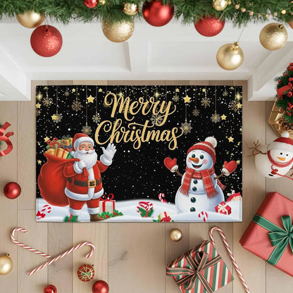 VIKAMA Merry Christmas Santa Claus Snowman Welcome Doormat