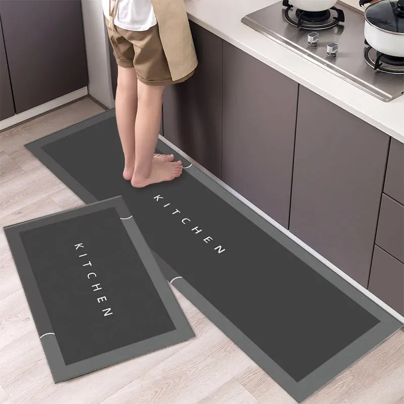 Super Absorbent Kitchen Mat Crystal Velvet Non-Slip Long Strip Carpet Bath Pad Wipeable Floor Rug Home Decor