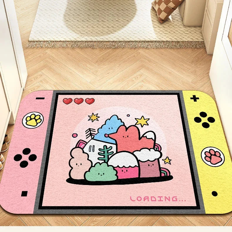 VIKAMA Controller Shape Door Mat, Gaming Non-Slip Rug For Entryway, Bedroom, Game Room Decor