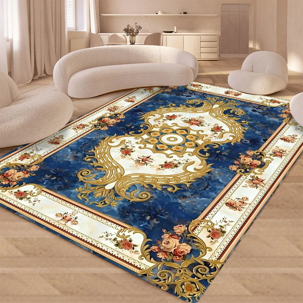 European retro floral luxury large rug