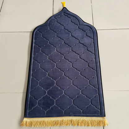 Flannel Prayer Mat Non-Slip Soft Portable Worship Rug Travel Ramadan Gift
