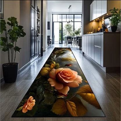 Classical Gold Floral Luxury Area Rug