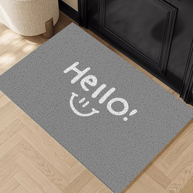 Hello Series Silk Ring Entrance Door Mat Dirt-Resistant Entry Carpet