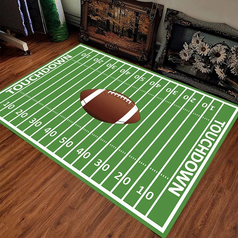 VIKAMA American Football Field Non-Slip Area Rug