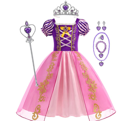 Rapunzel Tangled Princess Costume Dress For Girls