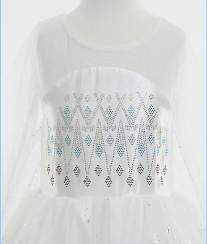 Disney Frozen Elsa White Lace Princess Dress For Girls
