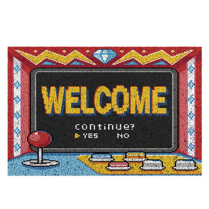 Retro Game Console Outdoor Floor Mat Dirt-Resistant No-Wash Entry Foot Rug