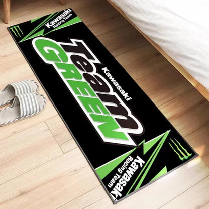 Kawasaki motorcycle anti-slip garage rug