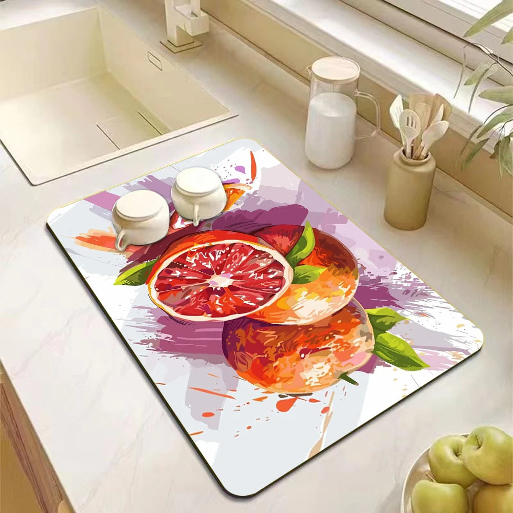 Fruit Pattern Anti-Slip Kitchen Counter Mat