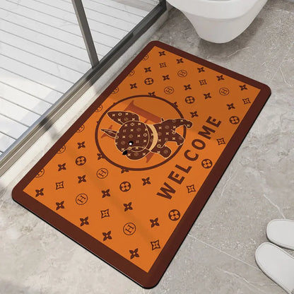 Luxury non-slip absorbent toilet mat