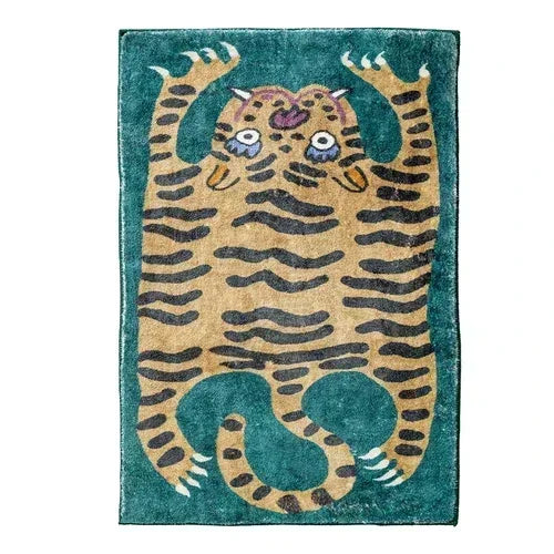 VIKAMA Cartoon Leopard Plush Soft Area Rug