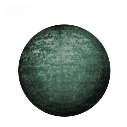 Modern Minimalist Green Round Plush Area Rug