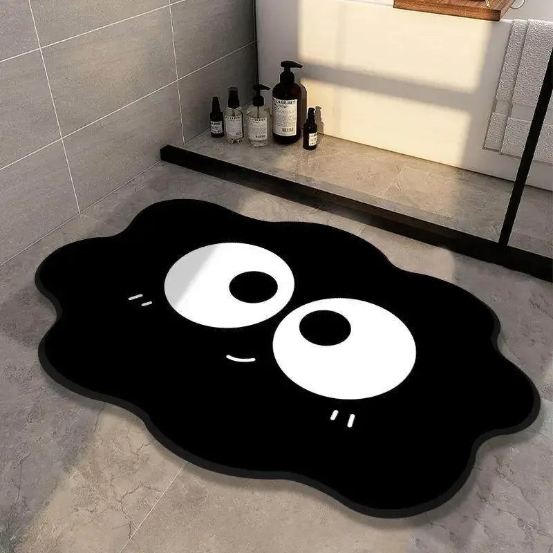 VIKAMA Soot Sprite Diatomite Bath Mat Quick-Dry Non-Slip Absorbent Bathroom Rug Home Decor