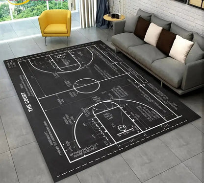 Basketball Cartoon Indoor Non-Slip Area Rug