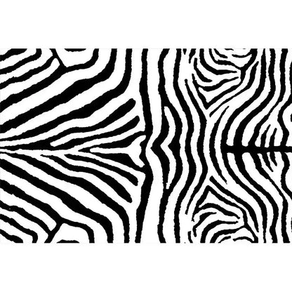 Classic Black & White Striped Plush Area Rug