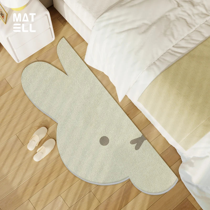 VIKAMA Cute Bunny Heart Cartoon Bedside Rug