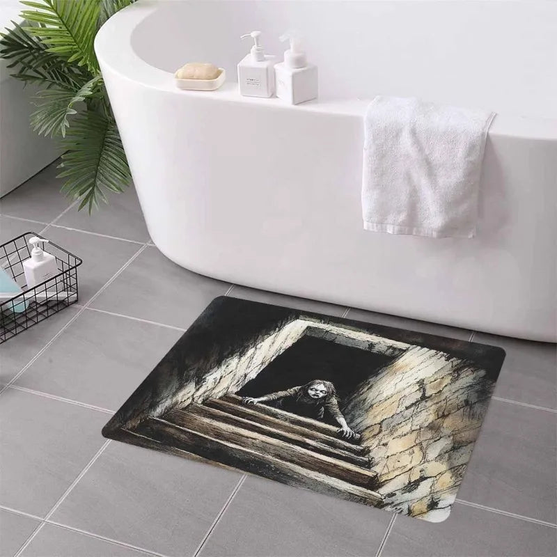 3D Illusion Staircase Flannel Doormat