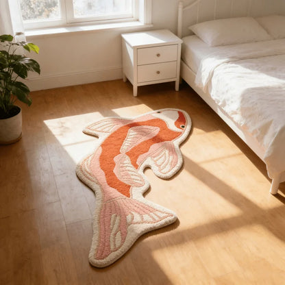 VIKAMA Koi Fish Shaped Non-Slip Washable Area Rug