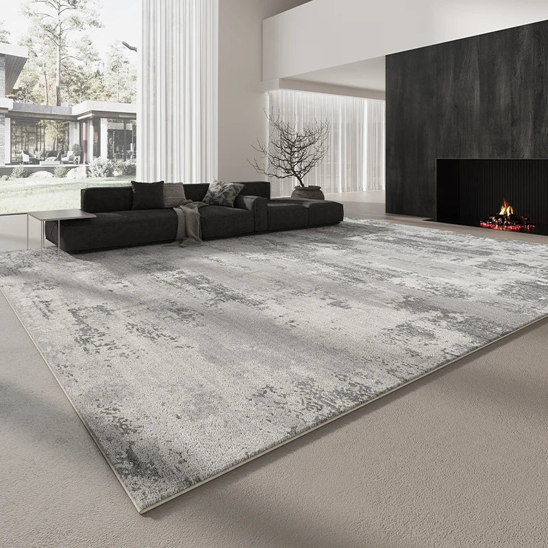 Italian Minimalist Light Luxury Grey Plush Area Rug