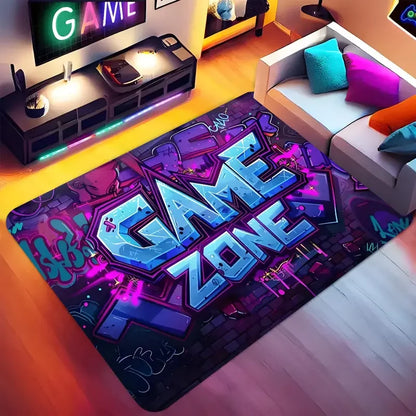Colorful gamepad pattern gaming room rug