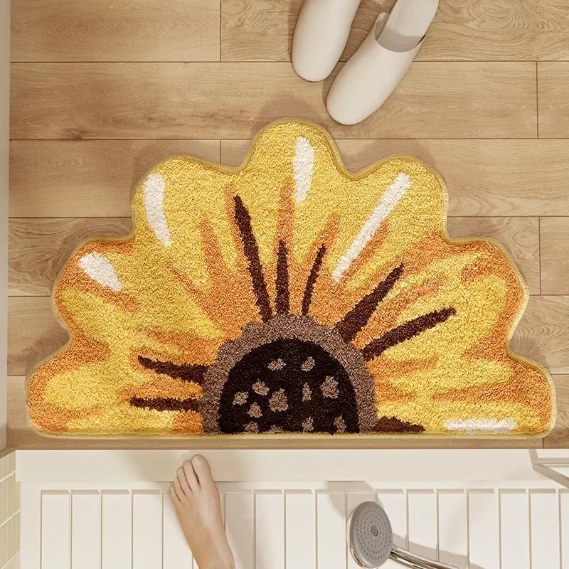 Small Fresh Bathroom Absorbent Imitation Cashmere Non-Slip Quick-Dry Floor Mat