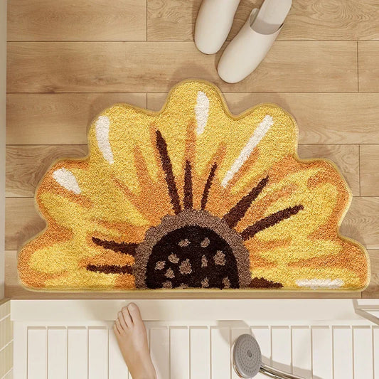 Small Fresh Bathroom Absorbent Imitation Cashmere Non-Slip Quick-Dry Floor Mat