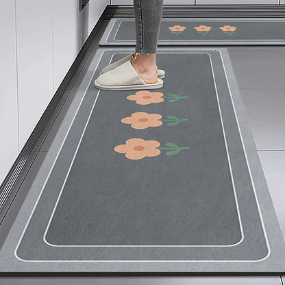 Non-Slip Kitchen Mat Long Crystal Velvet Rug Absorbent Foot Mat Bedroom Living Room Doormat Small Carpet Home Decor