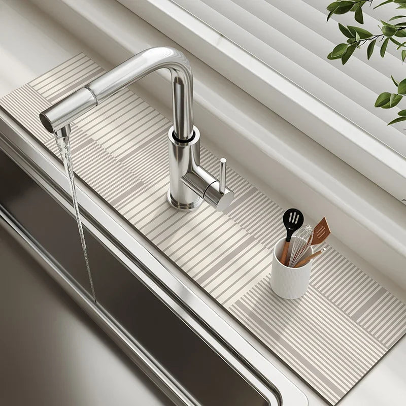 VIKAMA Diatomaceous Earth Absorbent Faucet Drain Mat