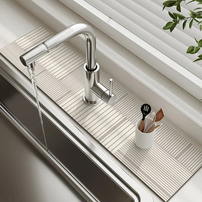 VIKAMA Diatomaceous Earth Absorbent Faucet Drain Mat