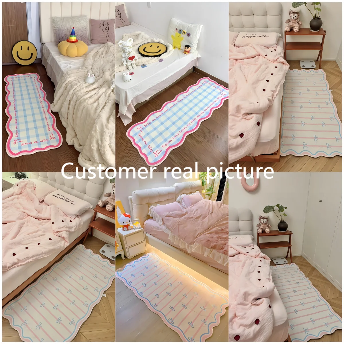 VIKAMA Cream Style Living Room Carpet Girl Bedroom Cloakroom Tatami Floor Mat