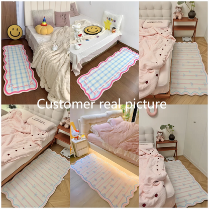 VIKAMA Cream Style Living Room Carpet Girl Bedroom Cloakroom Tatami Floor Mat