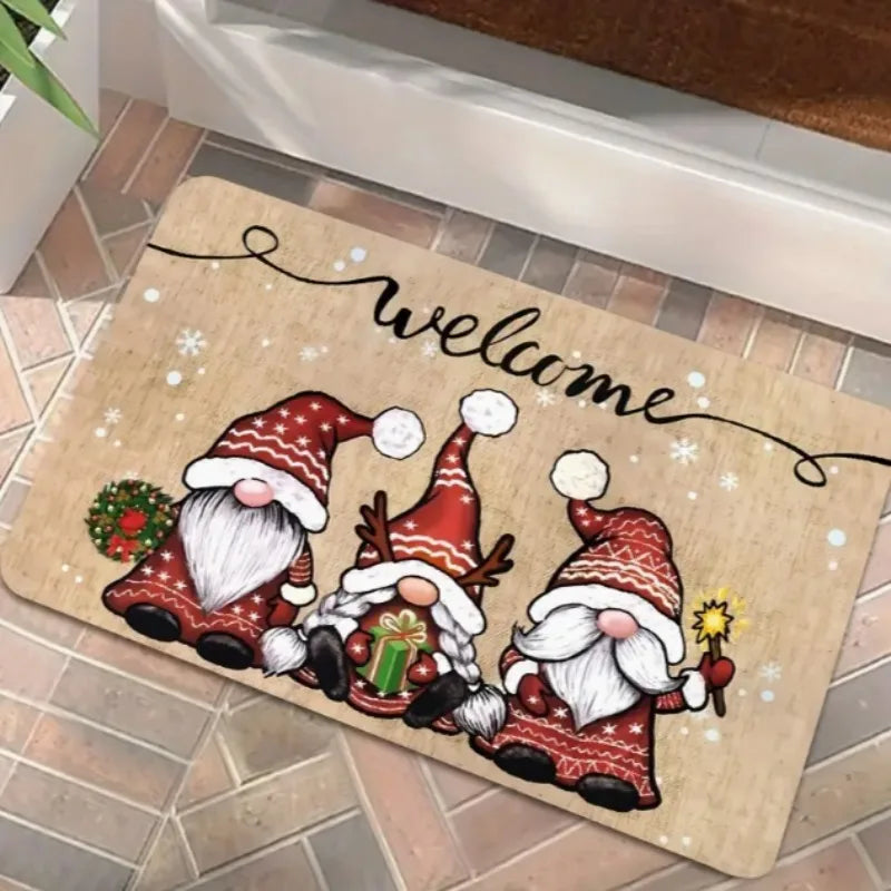 Santa Claus Merry Christmas printed door mat