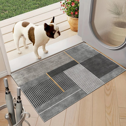 VIKAMA Minimalist Geometric Easy-Care Area Rug