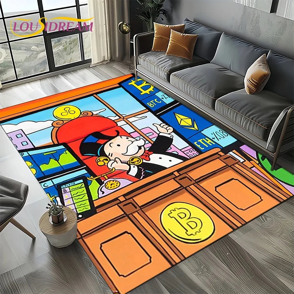 3D Monopoly Dollar Game Area Rug