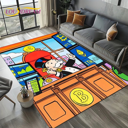 3D Monopoly Dollar Game Area Rug