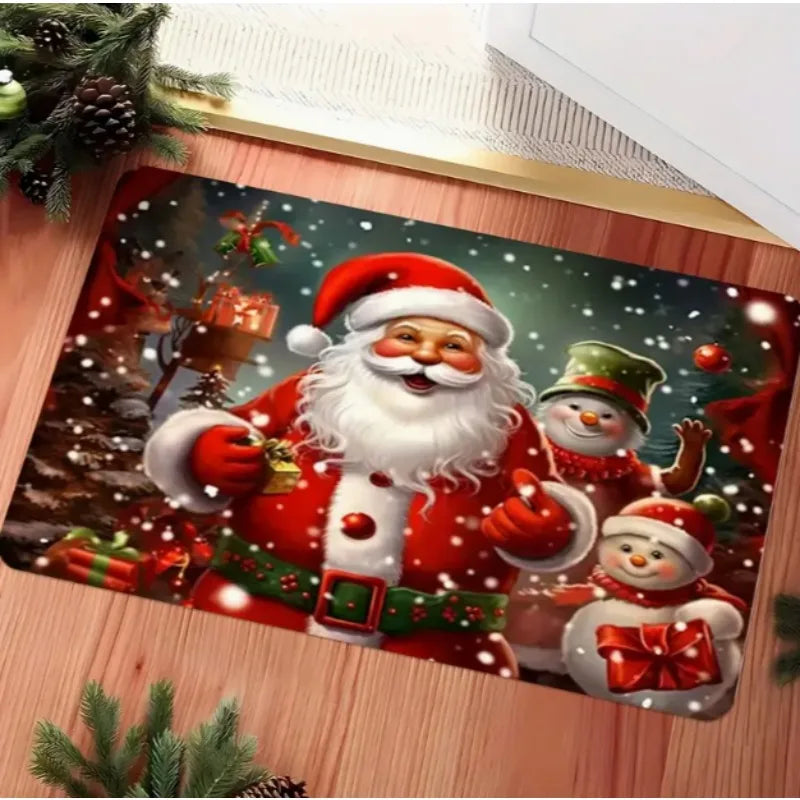 Santa Claus gnome Christmas door mat